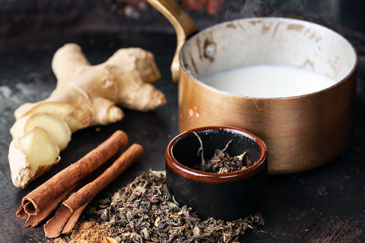 Ingredients for masala tea
